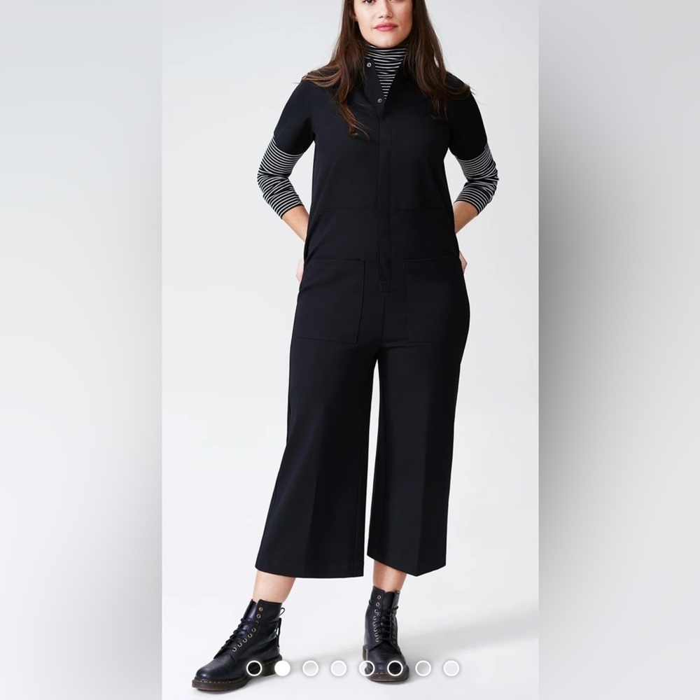 Universal Standard 100% Cotton Black Jumpsuit Side Pockets Size Small